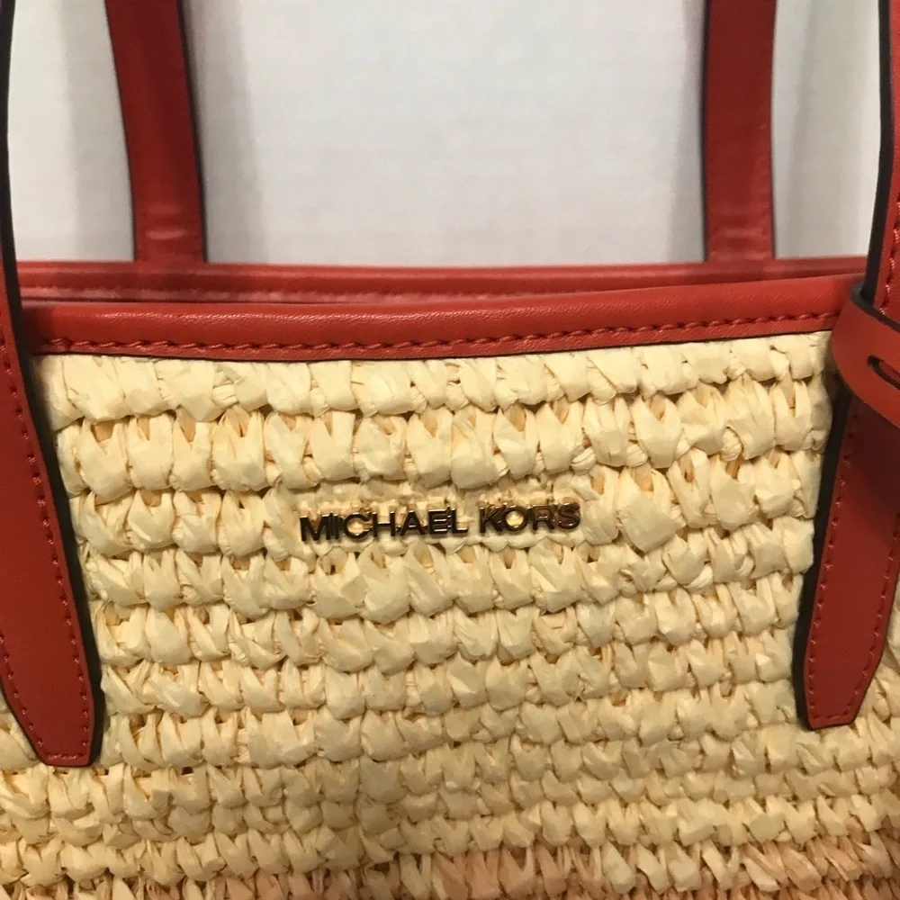 NWT Michael Kors The Michael Ombré Straw Tote Bag